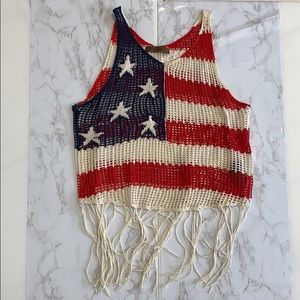 USA Knitted Crop Top - Unique!